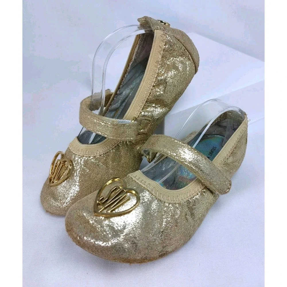 Stuart Weitzman‎ Toddler Rose Ballet Flats Champagne Gold Size 9